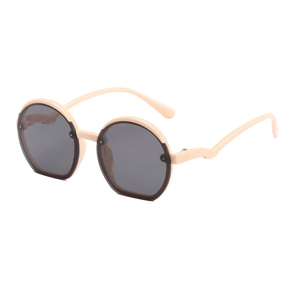 Wholesale Curved Temple Round Frame Kids Sunglasses